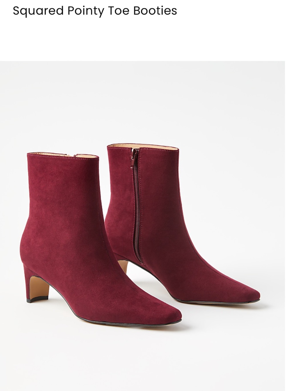Loft Squared Pointy Toe Booties Boots Deep Burgundy Size 8 New